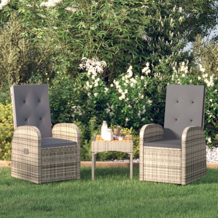 Sillones de jardín reclinables con cojines 2 uds ratán PE gris en Sillas de jardín | Comprar online en Foru.es