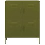 Armario de almacenamiento acero verde oliva 80x35x101,5 cm de vidaXL, Taquillas y armarios de almacenamiento - Ref: Foro24-33...