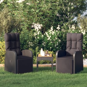 Sillones de jardín reclinables con cojines 2 uds ratán PE negro en Sillas de jardín | Comprar online en Foru.es