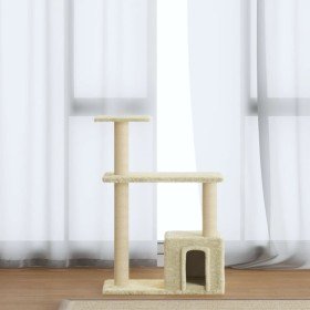 Rascador para gatos con postes de sisal crema 70 cm en Mobiliario para gatos | Comprar online en Foru.es