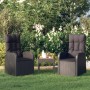 Sillones de jardín reclinables con cojines 2 uds ratán PE negro en Sillas de jardín | Comprar online en Foru.es