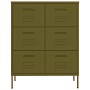 Armario de cajones de acero verde oliva 80x35x101,5 cm de vidaXL, Taquillas y armarios de almacenamiento - Ref: Foro24-336144...