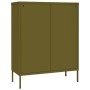 Armario de cajones de acero verde oliva 80x35x101,5 cm de vidaXL, Taquillas y armarios de almacenamiento - Ref: Foro24-336144...