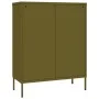 Armario de cajones de acero verde oliva 80x35x101,5 cm de vidaXL, Taquillas y armarios de almacenamiento - Ref: Foro24-336144...