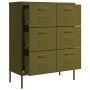 Armario de cajones de acero verde oliva 80x35x101,5 cm de vidaXL, Taquillas y armarios de almacenamiento - Ref: Foro24-336144...