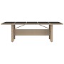 Mesa de jardín ratán beige y superficie de vidrio templado en Mesas de jardín | Comprar online en Foru.es