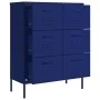 Armario de cajones de acero azul marino 80x35x101,5 cm de vidaXL, Taquillas y armarios de almacenamiento - Ref: Foro24-336145...