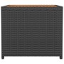 Mesa de centro ratán negro y superficie madera maciza acacia en Mesas de jardín | Comprar online en Foru.es