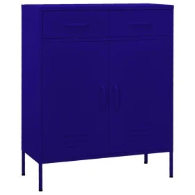 Armario de almacenamiento acero azul marino 80x35x101,5 cm de vidaXL, Taquillas y armarios de almacenamiento - Ref: Foro24-33...
