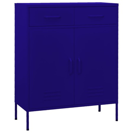 Armario de almacenamiento acero azul marino 80x35x101,5 cm de vidaXL, Taquillas y armarios de almacenamiento - Ref: Foro24-33...