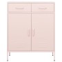 Armario de almacenamiento acero rosa 80x35x101,5 cm de vidaXL, Taquillas y armarios de almacenamiento - Ref: Foro24-336157, P...