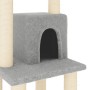 Rascador para gatos con postes de sisal gris claro 105 cm en Mobiliario para gatos | Comprar online en Foru.es