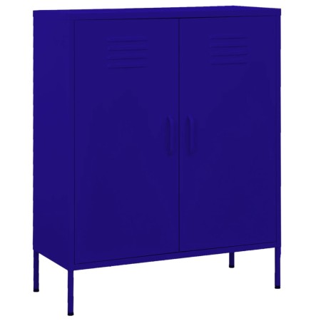 Armario de almacenamiento acero azul marino 80x35x101,5 cm de vidaXL, Taquillas y armarios de almacenamiento - Ref: Foro24-33...