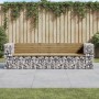 Banco jardín con gaviones madera pino impregnada 244x71x65,5 cm en Bancos de jardín | Comprar online en Foru.es