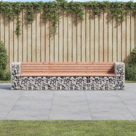 Banco jardín diseño gaviones madera abeto Douglas 287x71x65,5cm en Bancos de jardín | Comprar online en Foru.es