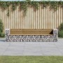 Banco jardín con gaviones madera pino impregnada 287x71x65,5 cm en Bancos de jardín | Comprar online en Foru.es