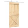 Puerta corredera con herrajes madera maciza de pino 90x210 cm de vidaXL, Puertas - Ref: Foro24-3203097, Precio: 207,20 €, Des...