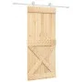 Puerta corredera con herrajes madera maciza de pino 90x210 cm de vidaXL, Puertas - Ref: Foro24-3203097, Precio: 211,86 €, Des...
