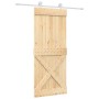 Puerta corredera con herrajes madera maciza de pino 85x210 cm de vidaXL, Puertas - Ref: Foro24-3203096, Precio: 194,97 €, Des...