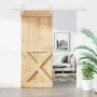 Schiebetür mit Beschlägen aus massivem Kiefernholz, 100 x 210 cm von vidaXL, Türen - Ref: Foro24-3203253, Preis: 243,72 €, Ra...