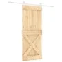 Schiebetür mit Beschlägen aus massivem Kiefernholz, 100 x 210 cm von vidaXL, Türen - Ref: Foro24-3203253, Preis: 243,72 €, Ra...