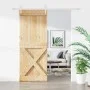 Puerta corredera con herrajes madera maciza de pino 90x210 cm de vidaXL, Puertas - Ref: Foro24-3203252, Precio: 197,59 €, Des...