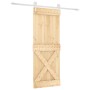 Puerta corredera con herrajes madera maciza de pino 90x210 cm de vidaXL, Puertas - Ref: Foro24-3203252, Precio: 197,40 €, Des...