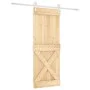 Puerta corredera con herrajes madera maciza de pino 90x210 cm de vidaXL, Puertas - Ref: Foro24-3203252, Precio: 197,59 €, Des...