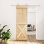 Puerta corredera con herrajes madera maciza de pino 70x210 cm de vidaXL, Puertas - Ref: Foro24-3203094, Precio: 172,03 €, Des...