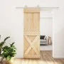 Schiebetür mit Beschlägen aus massivem Kiefernholz 70x210 cm von vidaXL, Türen - Ref: Foro24-3203094, Preis: 186,40 €, Rabatt: %