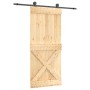 Puerta corredera con herrajes madera maciza de pino 90x210 cm de vidaXL, Puertas - Ref: Foro24-3203057, Precio: 193,60 €, Des...