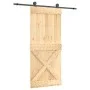 Schiebetür mit Beschlägen aus massivem Kiefernholz, 90 x 210 cm von vidaXL, Türen - Ref: Foro24-3203057, Preis: 202,76 €, Rab...