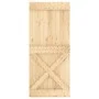 Schiebetür mit Beschlägen aus massivem Kiefernholz, 90 x 210 cm von vidaXL, Türen - Ref: Foro24-3203057, Preis: 202,76 €, Rab...
