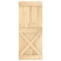 Schiebetür mit Beschlägen aus massivem Kiefernholz, 85 x 210 cm von vidaXL, Türen - Ref: Foro24-3203134, Preis: 194,88 €, Rab...