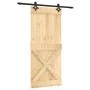Schiebetür mit Beschlägen aus massivem Kiefernholz, 90 x 210 cm von vidaXL, Türen - Ref: Foro24-3203135, Preis: 202,30 €, Rab...