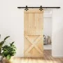 Schiebetür mit Beschlägen aus massivem Kiefernholz 85x210 cm von vidaXL, Türen - Ref: Foro24-3203153, Preis: 189,32 €, Rabatt: %