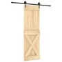 Schiebetür mit Beschlägen aus massivem Kiefernholz, 70 x 210 cm von vidaXL, Türen - Ref: Foro24-3203207, Preis: 152,29 €, Rab...