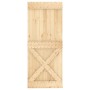 Puerta corredera con herrajes madera maciza de pino 85x210 cm de vidaXL, Puertas - Ref: Foro24-3203209, Precio: 180,34 €, Des...