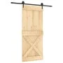 Puerta corredera con herrajes madera maciza de pino 90x210 cm de vidaXL, Puertas - Ref: Foro24-3203210, Precio: 183,82 €, Des...