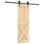 Puerta corredera con herrajes madera maciza de pino 70x210 cm de vidaXL, Puertas - Ref: Foro24-3203242, Precio: 158,27 €, Des...