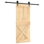 Puerta corredera con herrajes madera maciza de pino 85x210 cm de vidaXL, Puertas - Ref: Foro24-3203244, Precio: 178,81 €, Des...