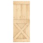 Puerta corredera con herrajes madera maciza de pino 85x210 cm de vidaXL, Puertas - Ref: Foro24-3203244, Precio: 178,81 €, Des...