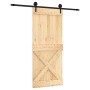 Puerta corredera con herrajes madera maciza de pino 90x210 cm de vidaXL, Puertas - Ref: Foro24-3203245, Precio: 193,35 €, Des...