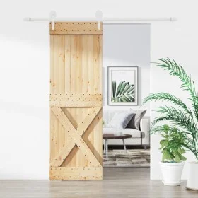 Puerta corredera con herrajes madera maciza de pino 70x210 cm de vidaXL, Puertas - Ref: Foro24-3203266, Precio: 174,87 €, Des...