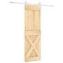 Puerta corredera con herrajes madera maciza de pino 70x210 cm de vidaXL, Puertas - Ref: Foro24-3203266, Precio: 178,39 €, Des...