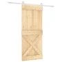 Sliding door with solid pine wood hardware 90x210 cm by vidaXL, Doors - Ref: Foro24-3203269, Price: 206,68 €, Discount: %