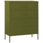 Armario de cajones de acero verde oliva 80x35x101,5 cm de vidaXL, Cajoneras - Ref: Foro24-336198, Precio: 190,20 €, Descuento: %