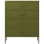 Armario de cajones de acero verde oliva 80x35x101,5 cm de vidaXL, Cajoneras - Ref: Foro24-336198, Precio: 190,20 €, Descuento: %