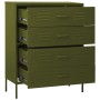 Armario de cajones de acero verde oliva 80x35x101,5 cm de vidaXL, Cajoneras - Ref: Foro24-336198, Precio: 190,20 €, Descuento: %