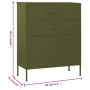 Armario de cajones de acero verde oliva 80x35x101,5 cm de vidaXL, Cajoneras - Ref: Foro24-336198, Precio: 190,20 €, Descuento: %